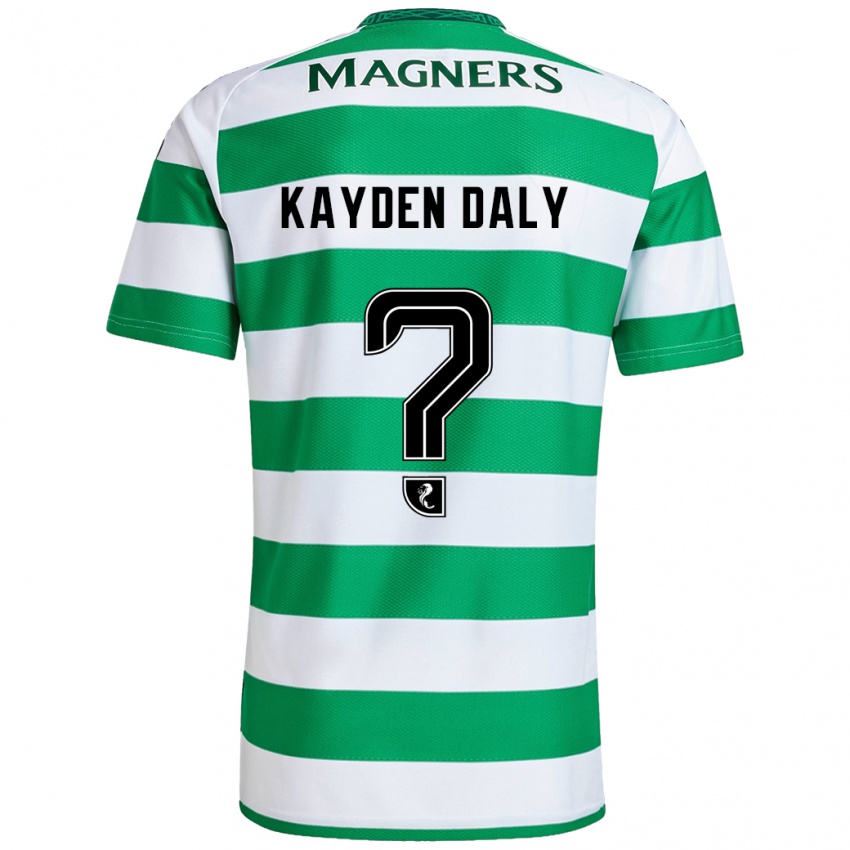 Niño Camiseta Kayden Daly #0 Verde Blanco 1ª Equipación 2024/25 La Camisa