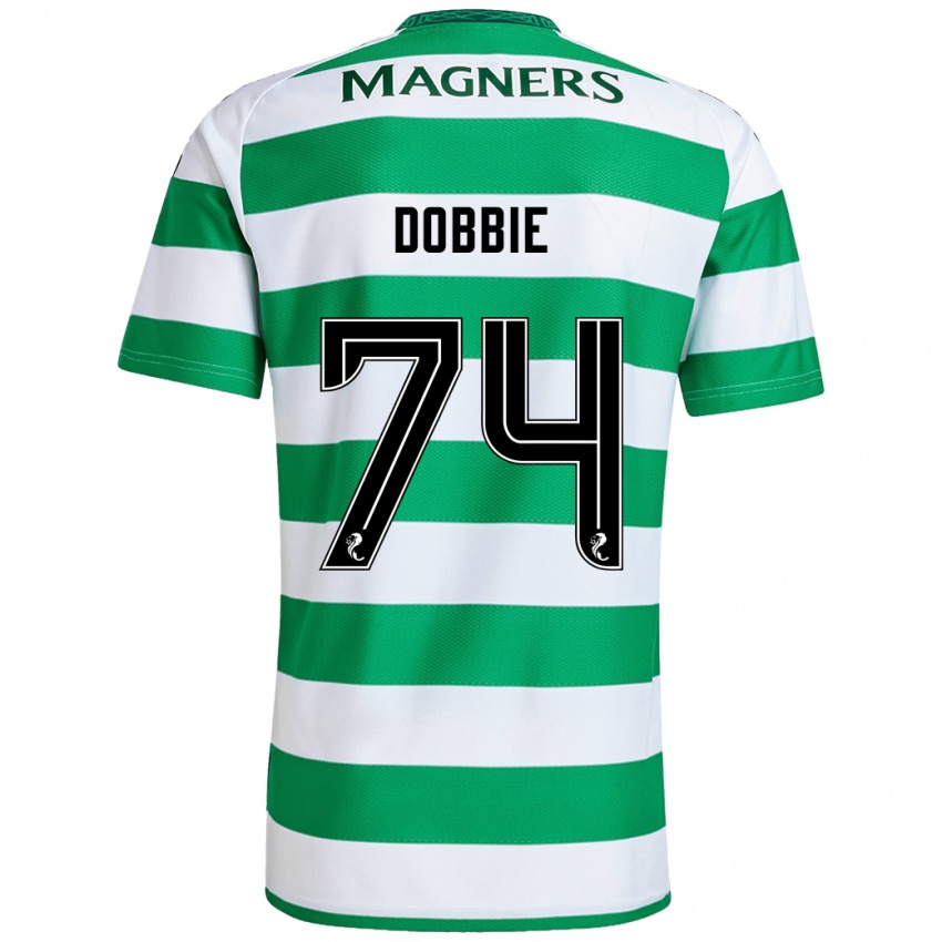 Niño Camiseta Lewis Dobbie #74 Verde Blanco 1ª Equipación 2024/25 La Camisa