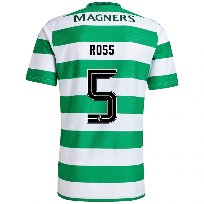 Niño Camiseta Natalie Ross #5 Verde Blanco 1ª Equipación 2024/25 La Camisa