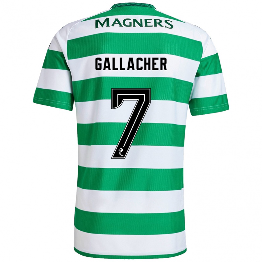 Niño Camiseta Amy Gallacher #7 Verde Blanco 1ª Equipación 2024/25 La Camisa