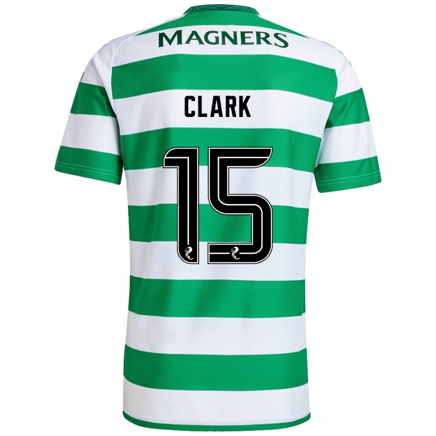 Niño Camiseta Kelly Clark #15 Verde Blanco 1ª Equipación 2024/25 La Camisa