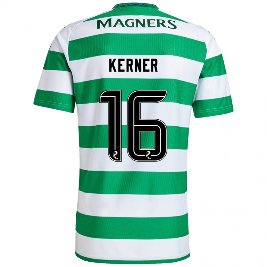 Niño Camiseta Hana Kerner #16 Verde Blanco 1ª Equipación 2024/25 La Camisa