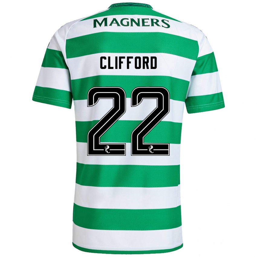 Niño Camiseta Lucy Ashworth-Clifford #22 Verde Blanco 1ª Equipación 2024/25 La Camisa