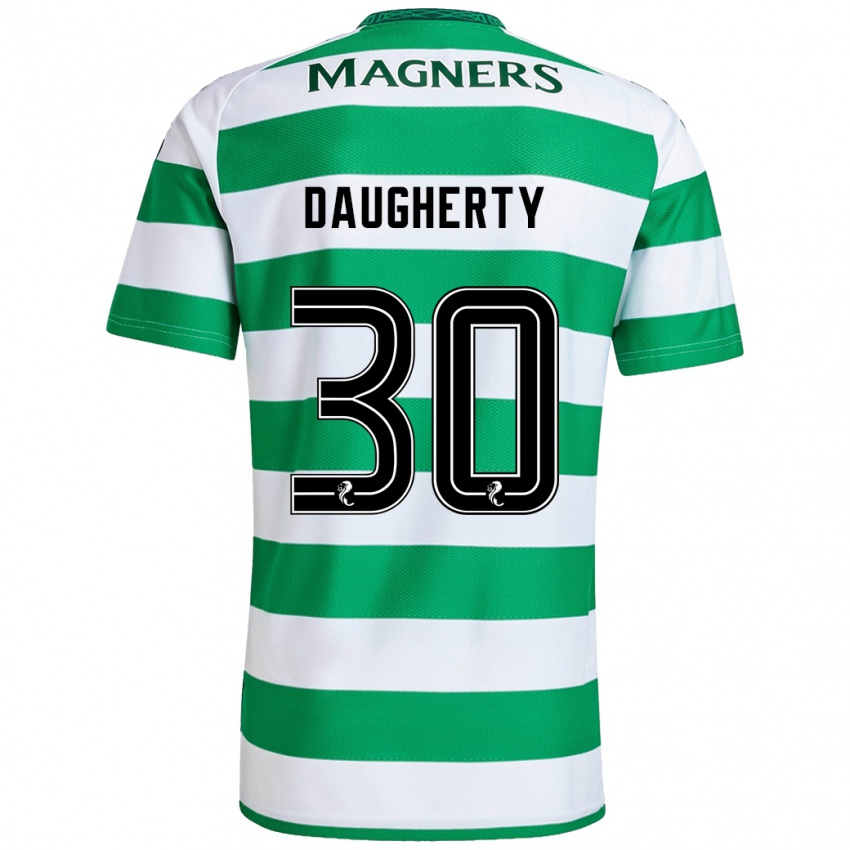 Niño Camiseta Kelsey Daugherty #30 Verde Blanco 1ª Equipación 2024/25 La Camisa