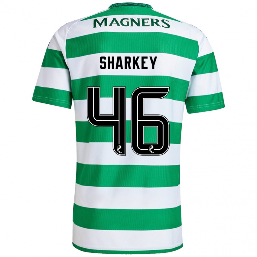 Niño Camiseta Amy Sharkey #46 Verde Blanco 1ª Equipación 2024/25 La Camisa