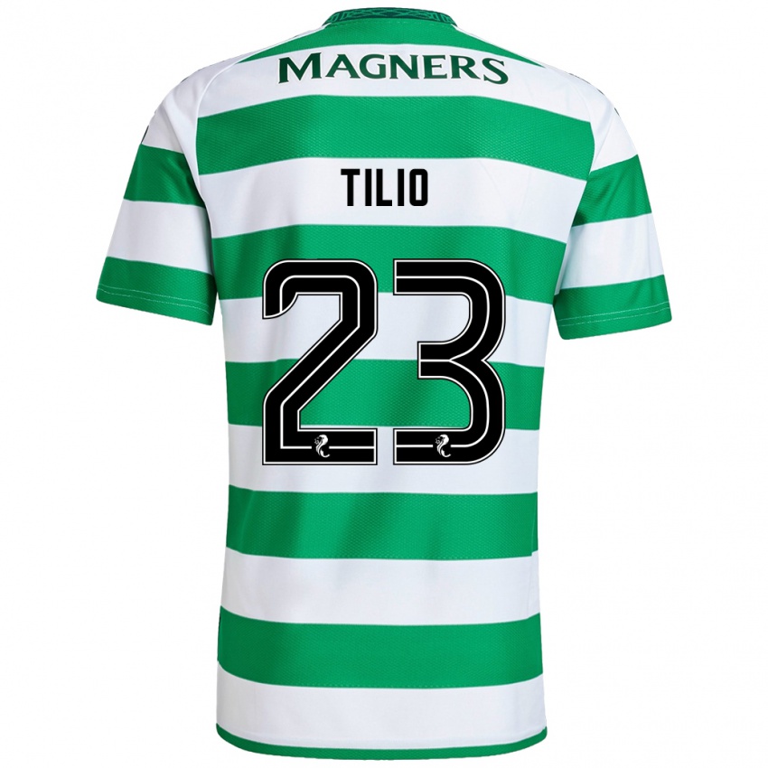 Niño Camiseta Marco Tilio #23 Verde Blanco 1ª Equipación 2024/25 La Camisa