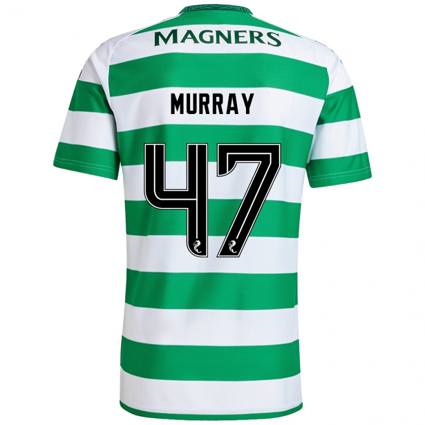 Niño Camiseta Dane Murray #47 Verde Blanco 1ª Equipación 2024/25 La Camisa