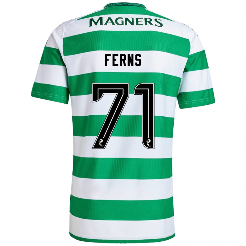 Niño Camiseta Abbie Ferns #71 Verde Blanco 1ª Equipación 2024/25 La Camisa