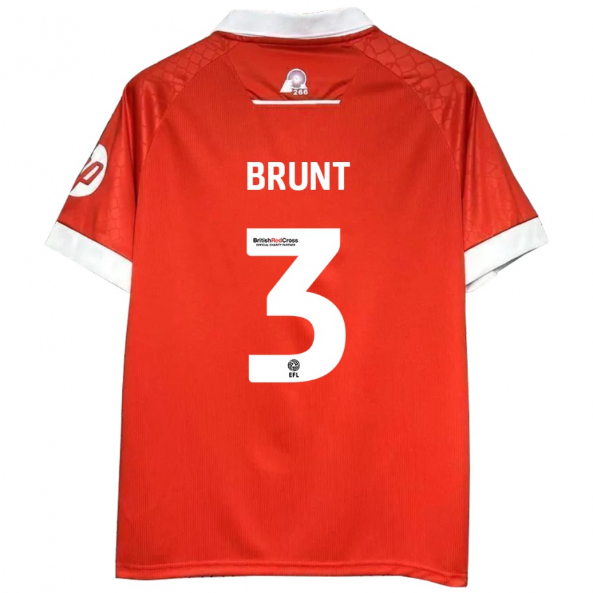 Niño Camiseta Lewis Brunt #3 Rojo Blanco 1ª Equipación 2024/25 La Camisa