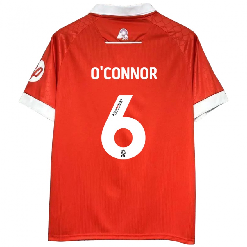 Niño Camiseta Thomas O'connor #6 Rojo Blanco 1ª Equipación 2024/25 La Camisa