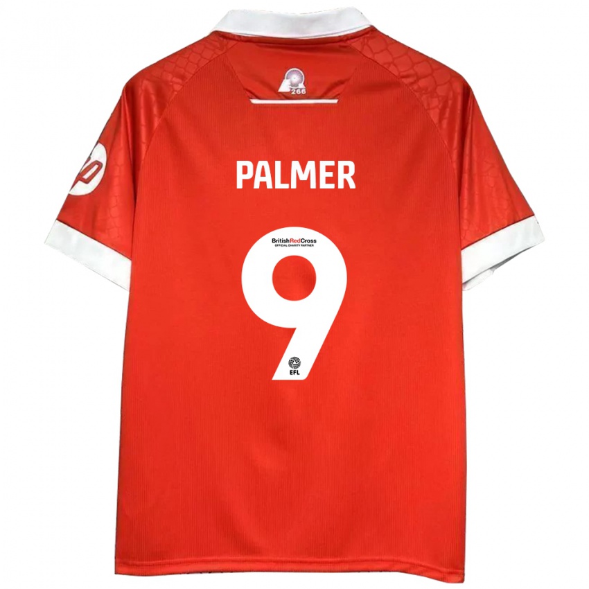 Niño Camiseta Ollie Palmer #9 Rojo Blanco 1ª Equipación 2024/25 La Camisa