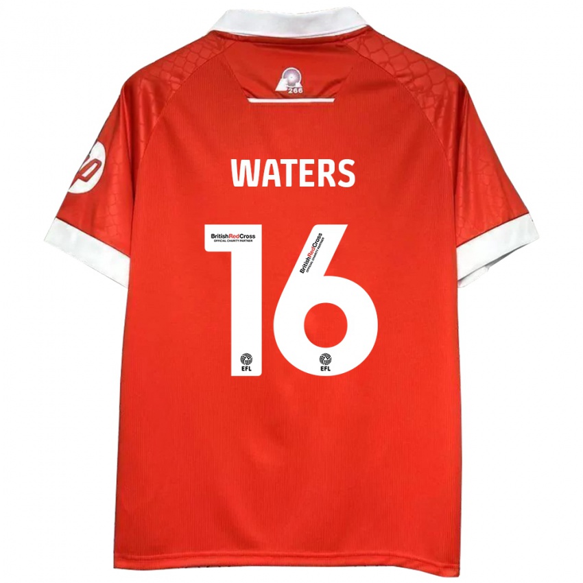 Niño Camiseta Billy Waters #16 Rojo Blanco 1ª Equipación 2024/25 La Camisa