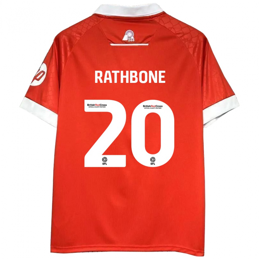 Niño Camiseta Ollie Rathbone #20 Rojo Blanco 1ª Equipación 2024/25 La Camisa