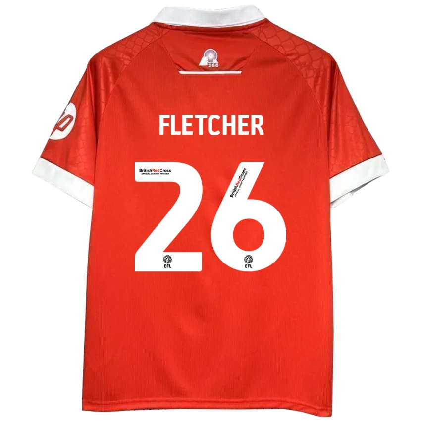 Niño Camiseta Steven Fletcher #26 Rojo Blanco 1ª Equipación 2024/25 La Camisa