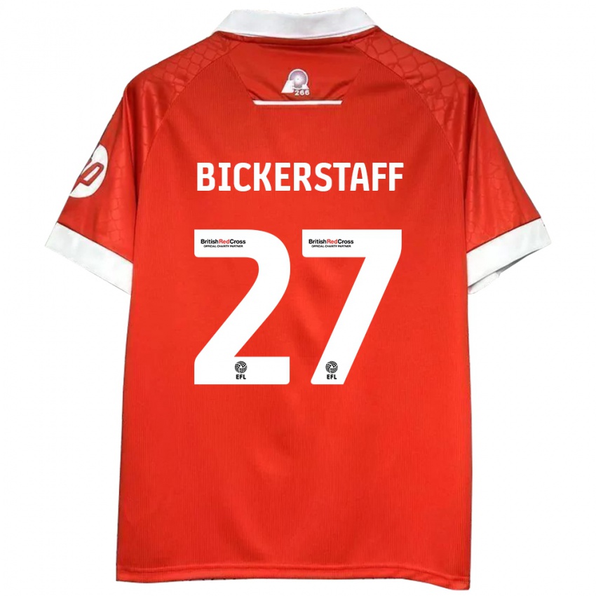 Niño Camiseta Jake Bickerstaff #27 Rojo Blanco 1ª Equipación 2024/25 La Camisa