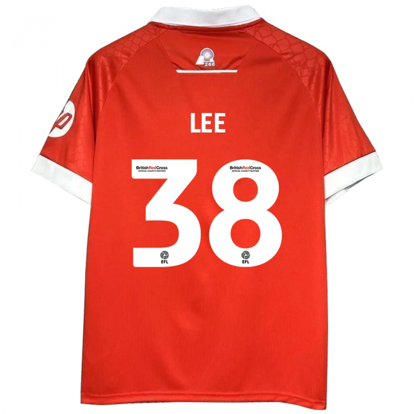 Niño Camiseta Elliot Lee #38 Rojo Blanco 1ª Equipación 2024/25 La Camisa