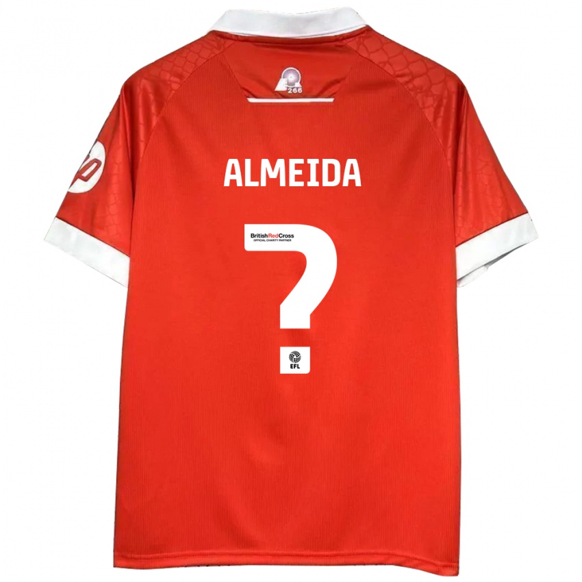 Niño Camiseta Daymeon Almeida #0 Rojo Blanco 1ª Equipación 2024/25 La Camisa