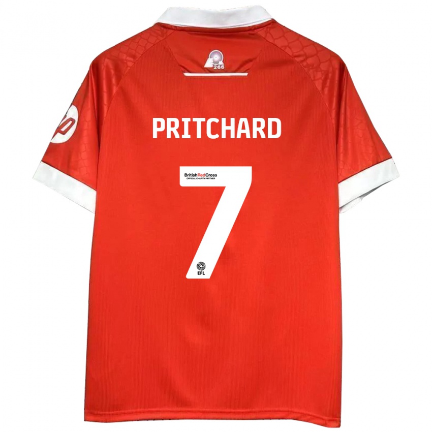 Niño Camiseta Rebecca Pritchard #7 Rojo Blanco 1ª Equipación 2024/25 La Camisa