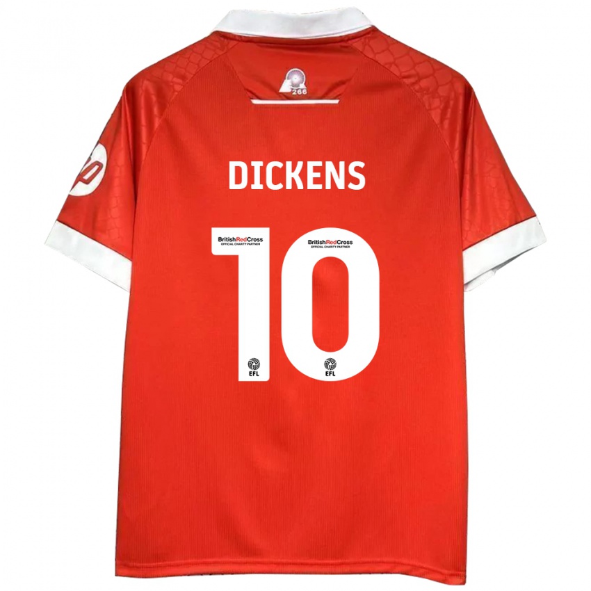 Niño Camiseta Tj Dickens #10 Rojo Blanco 1ª Equipación 2024/25 La Camisa