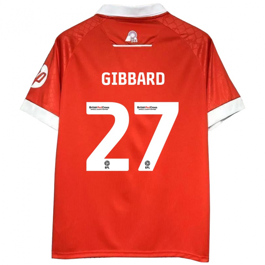 Niño Camiseta Mari Gibbard #27 Rojo Blanco 1ª Equipación 2024/25 La Camisa