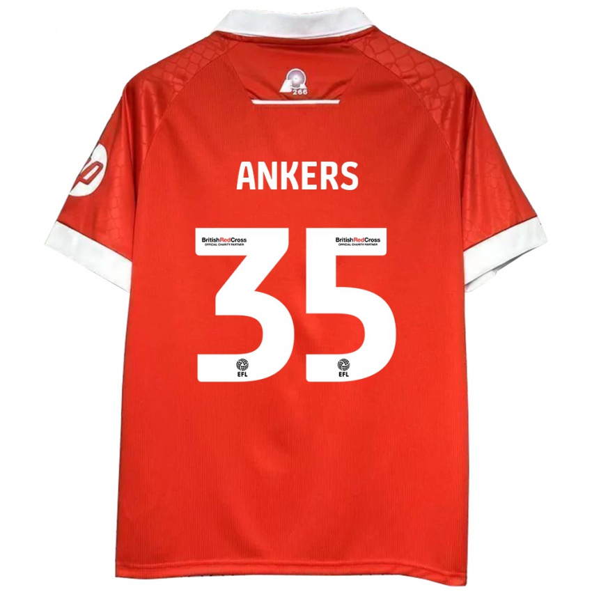 Niño Camiseta Chloe Ankers #35 Rojo Blanco 1ª Equipación 2024/25 La Camisa