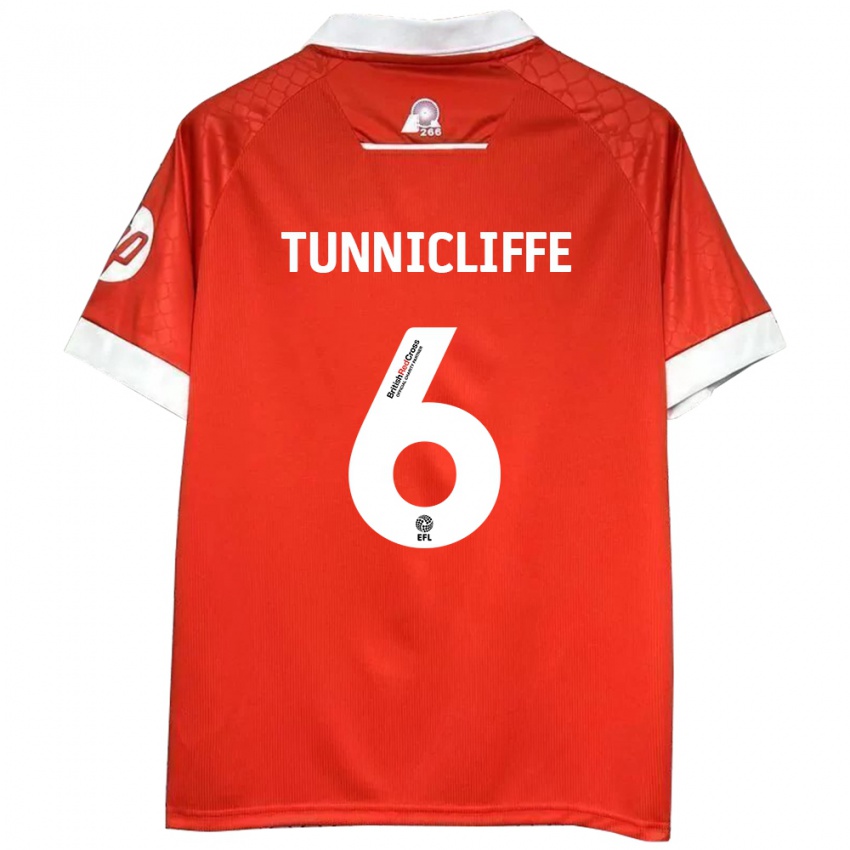 Niño Camiseta Jordan Tunnicliffe #6 Rojo Blanco 1ª Equipación 2024/25 La Camisa