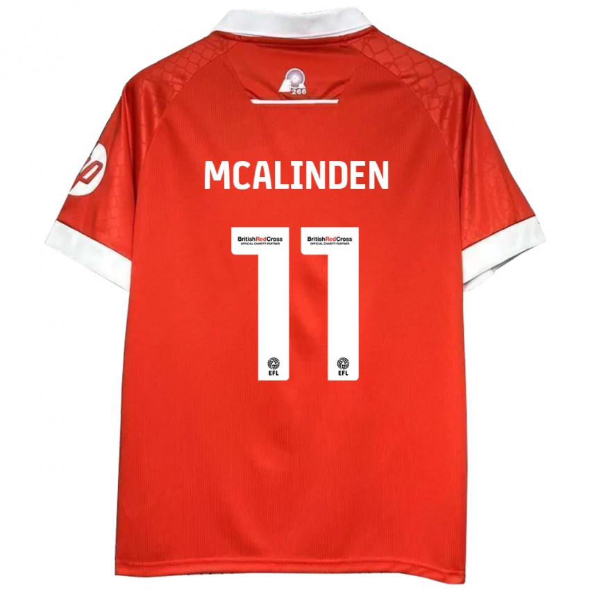 Niño Camiseta Liam Mcalinden #11 Rojo Blanco 1ª Equipación 2024/25 La Camisa