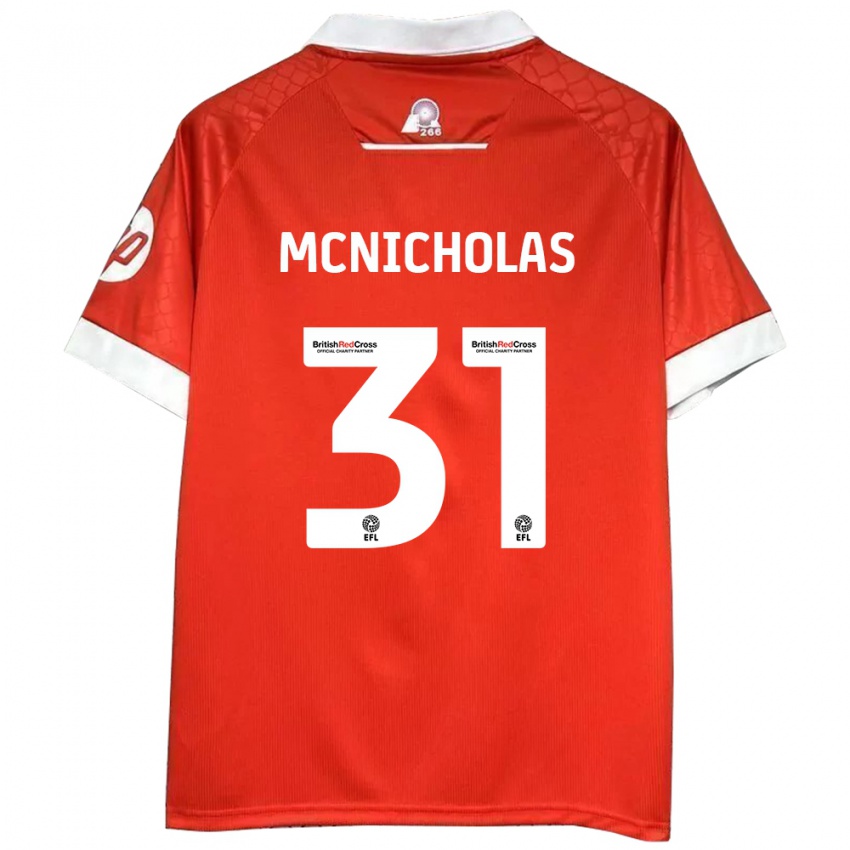 Niño Camiseta Luke Mcnicholas #31 Rojo Blanco 1ª Equipación 2024/25 La Camisa