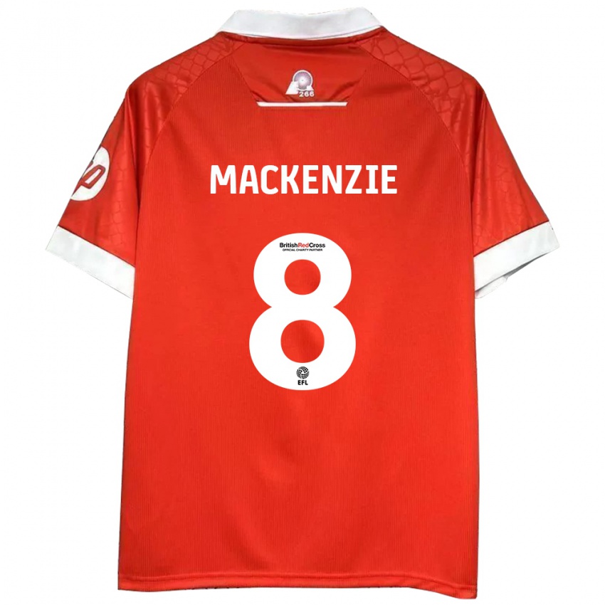 Niño Camiseta Libby Mackenzie #8 Rojo Blanco 1ª Equipación 2024/25 La Camisa