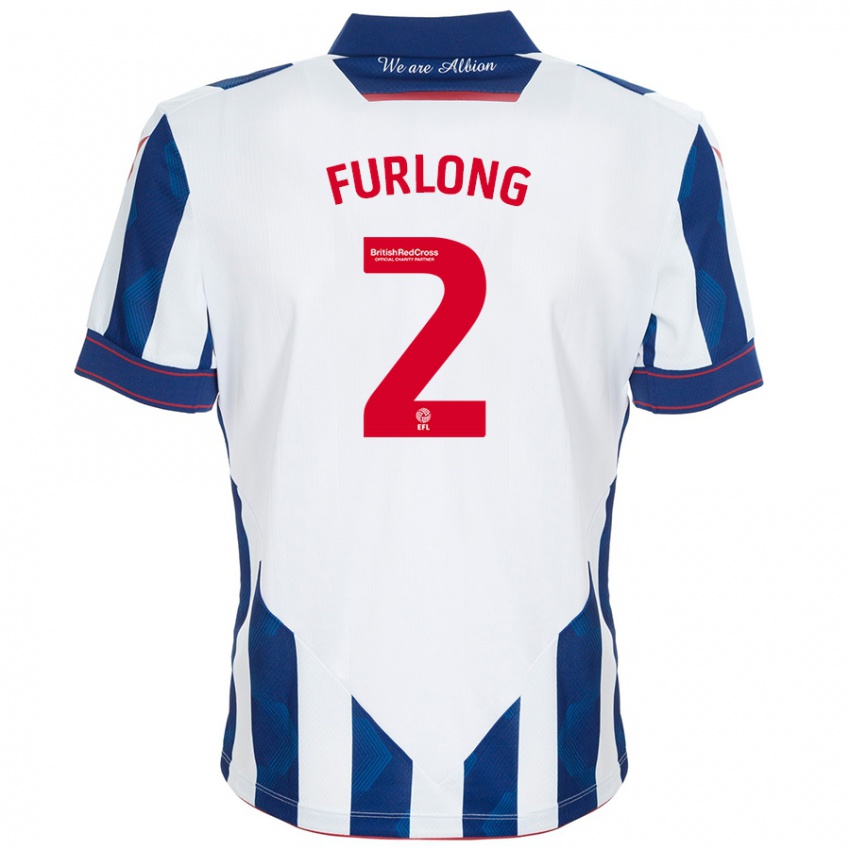 Niño Camiseta Darnell Furlong #2 Blanco Azul Oscuro 1ª Equipación 2024/25 La Camisa