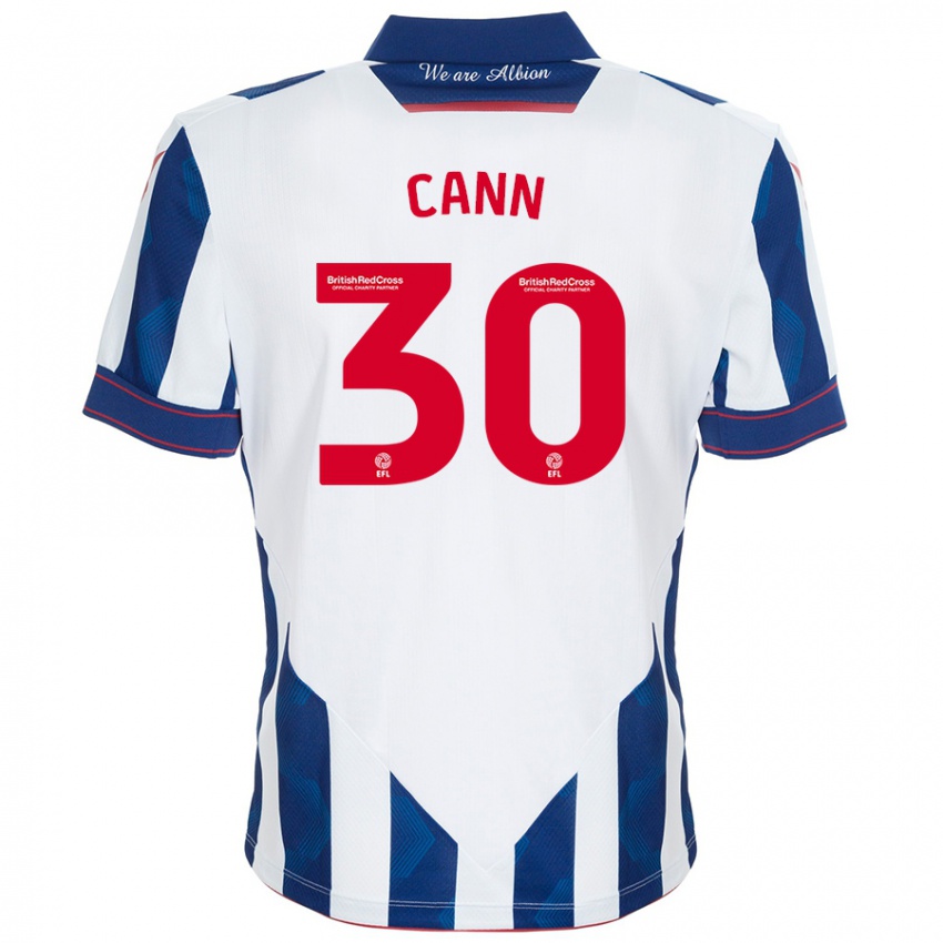 Niño Camiseta Ted Cann #30 Blanco Azul Oscuro 1ª Equipación 2024/25 La Camisa