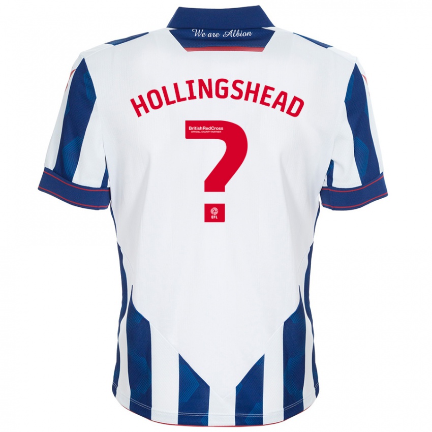 Niño Camiseta Ronnie Hollingshead #0 Blanco Azul Oscuro 1ª Equipación 2024/25 La Camisa