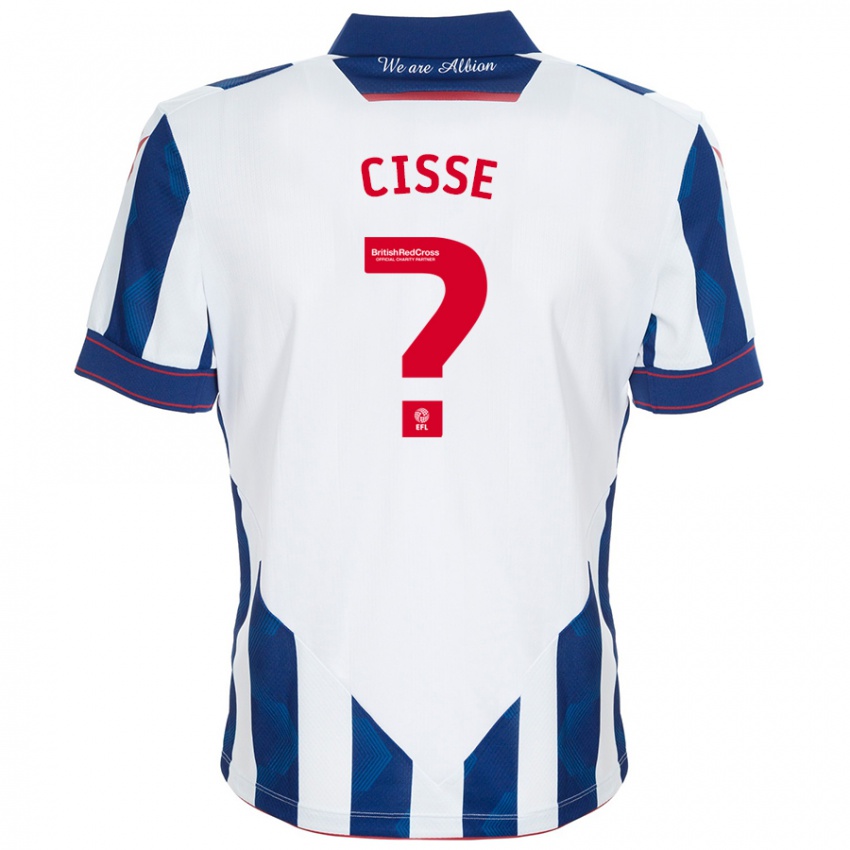 Niño Camiseta Ben Cisse #0 Blanco Azul Oscuro 1ª Equipación 2024/25 La Camisa