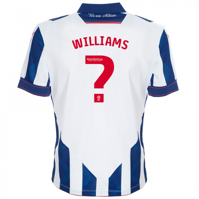 Niño Camiseta Alex Williams #0 Blanco Azul Oscuro 1ª Equipación 2024/25 La Camisa