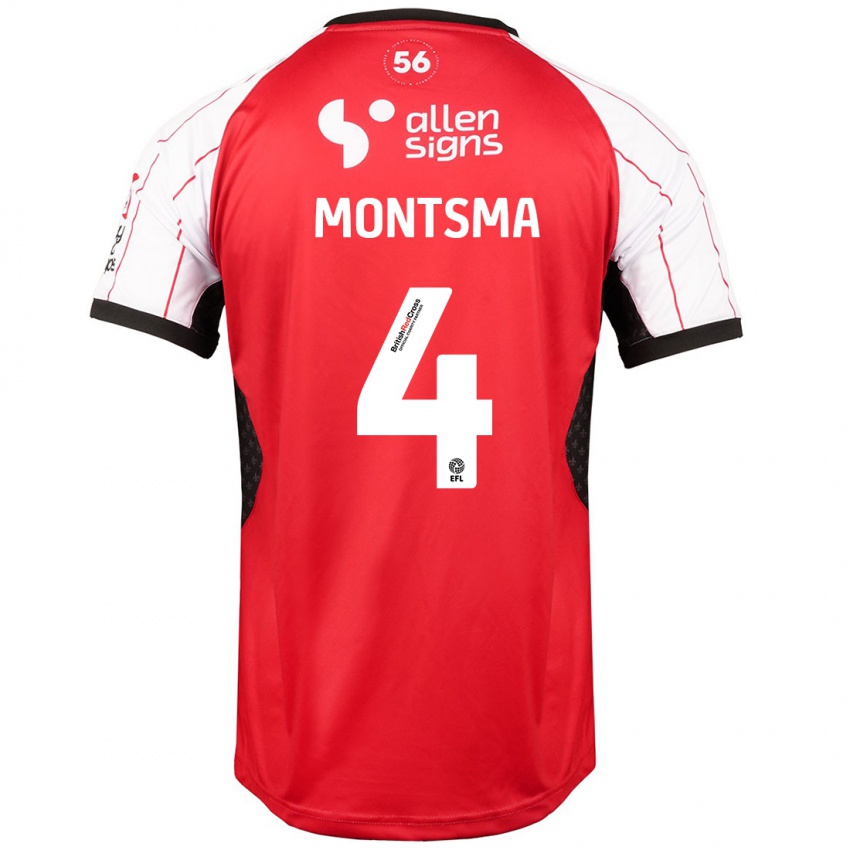 Niño Camiseta Lewis Montsma #4 Blanco 1ª Equipación 2024/25 La Camisa