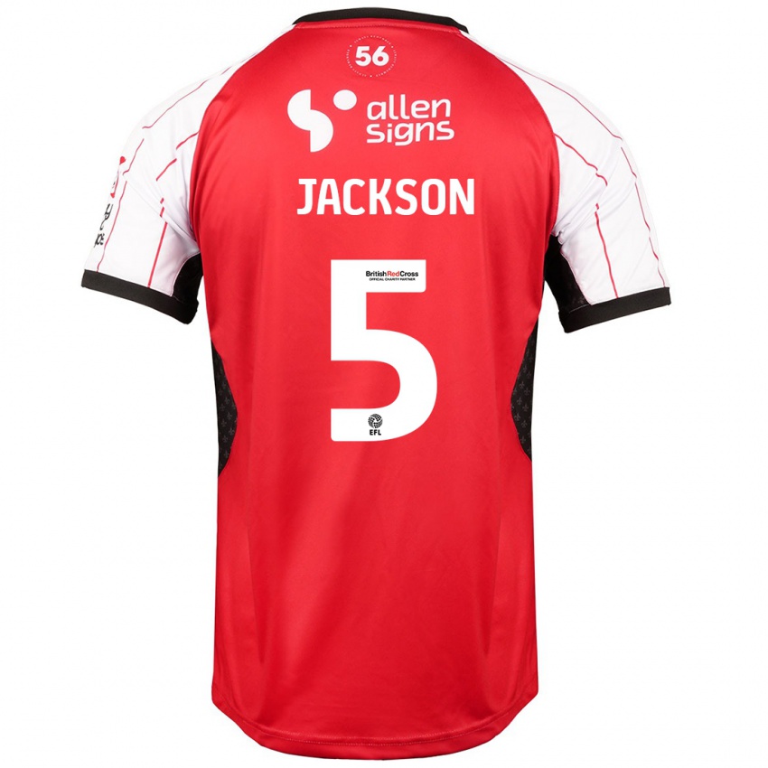 Niño Camiseta Adam Jackson #5 Blanco 1ª Equipación 2024/25 La Camisa