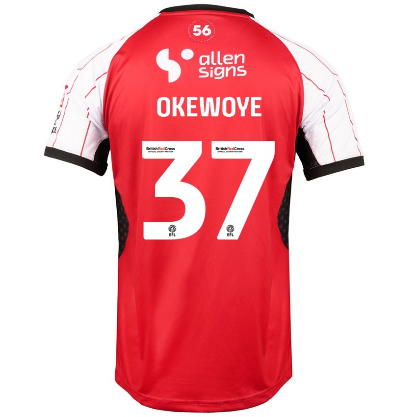 Niño Camiseta Gbolahan Okewoye #37 Blanco 1ª Equipación 2024/25 La Camisa