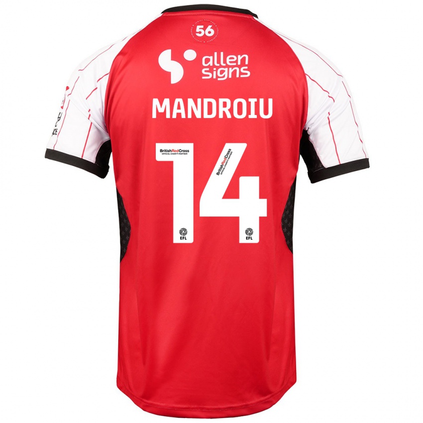 Niño Camiseta Daniel Mandroiu #14 Blanco 1ª Equipación 2024/25 La Camisa