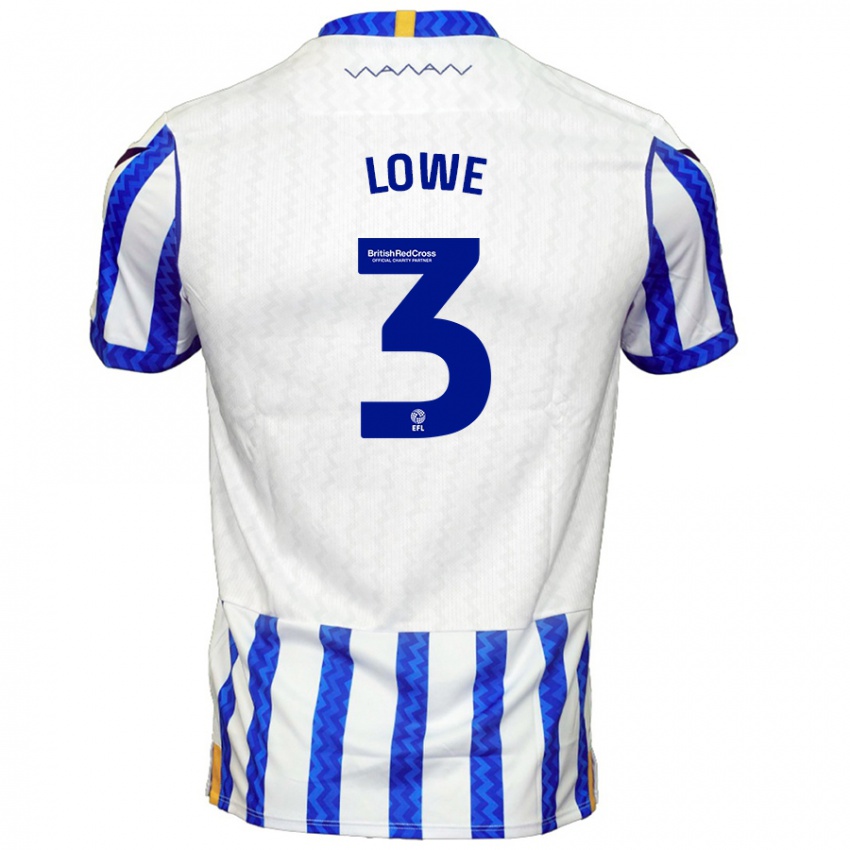 Niño Camiseta Max Lowe #3 Azul Blanco 1ª Equipación 2024/25 La Camisa