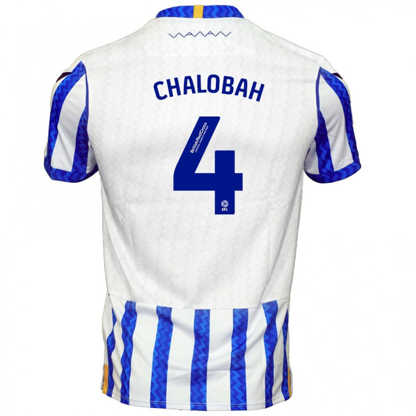 Niño Camiseta Nathaniel Chalobah #4 Azul Blanco 1ª Equipación 2024/25 La Camisa