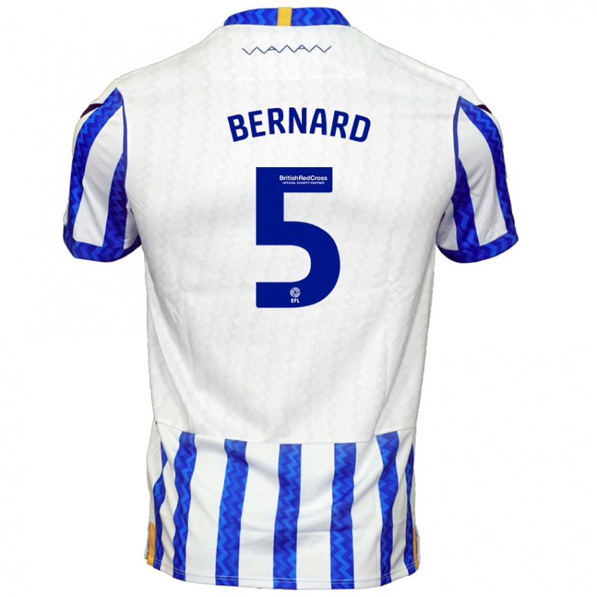 Niño Camiseta Di'shon Bernard #5 Azul Blanco 1ª Equipación 2024/25 La Camisa