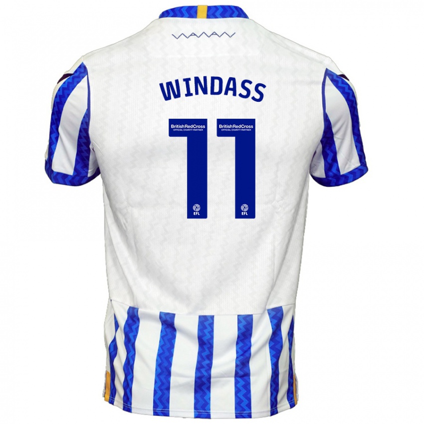 Niño Camiseta Josh Windass #11 Azul Blanco 1ª Equipación 2024/25 La Camisa