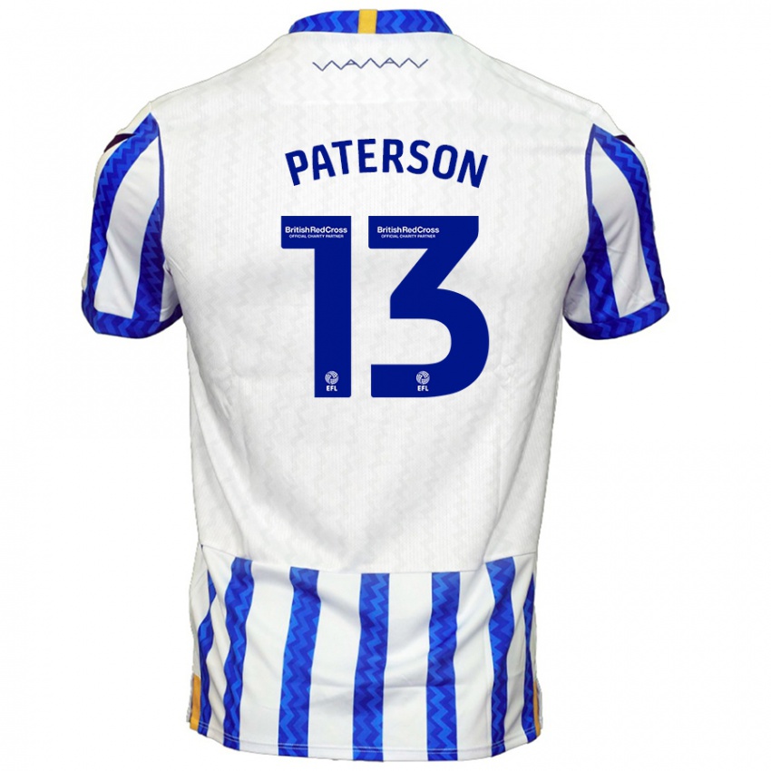 Niño Camiseta Callum Paterson #13 Azul Blanco 1ª Equipación 2024/25 La Camisa