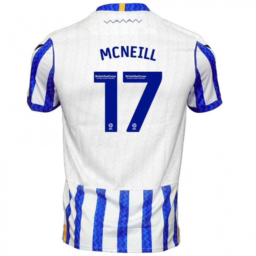 Niño Camiseta Charlie Mcneill #17 Azul Blanco 1ª Equipación 2024/25 La Camisa