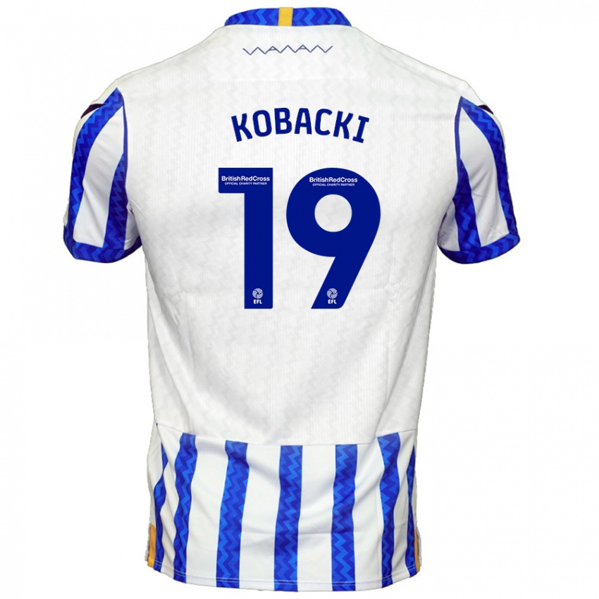 Niño Camiseta Olaf Kobacki #19 Azul Blanco 1ª Equipación 2024/25 La Camisa