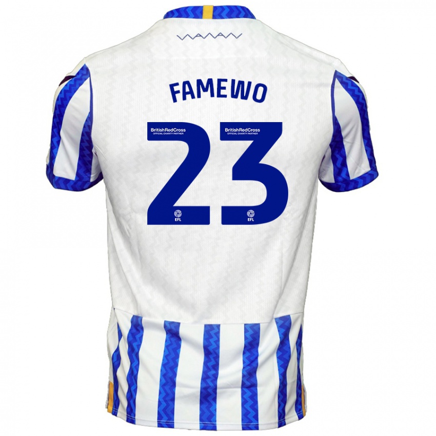 Niño Camiseta Akin Famewo #23 Azul Blanco 1ª Equipación 2024/25 La Camisa