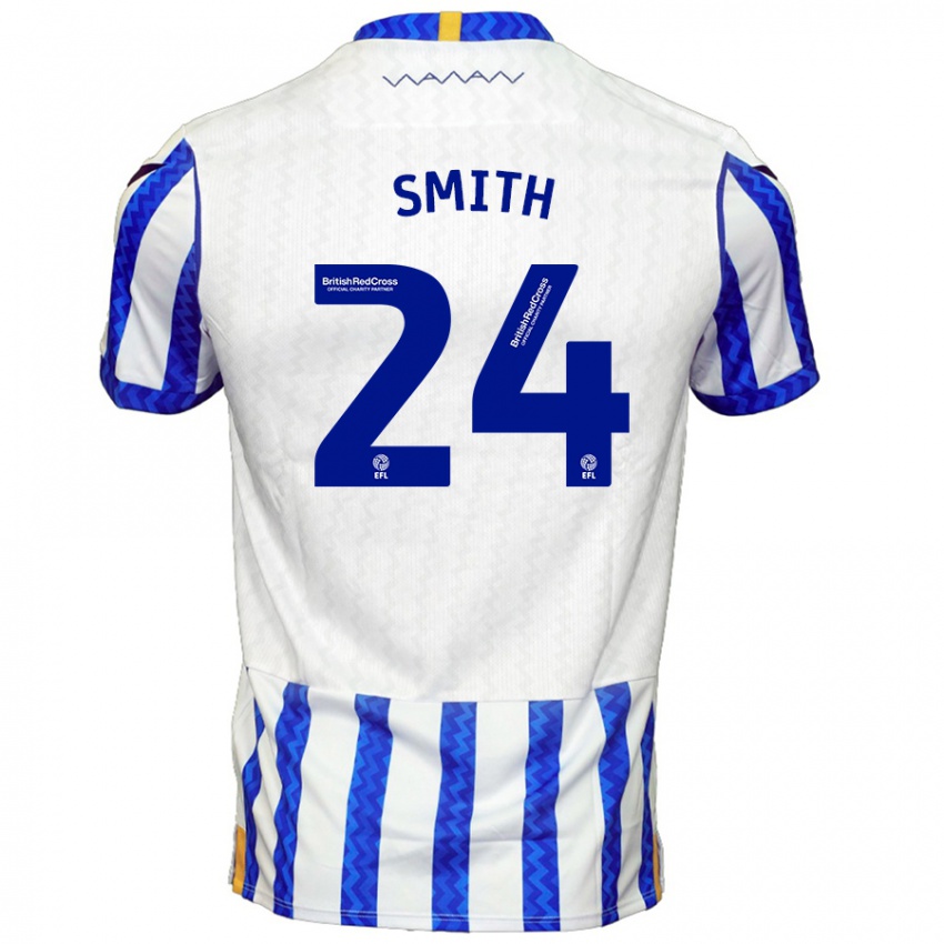 Niño Camiseta Michael Smith #24 Azul Blanco 1ª Equipación 2024/25 La Camisa