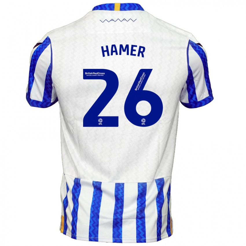 Niño Camiseta Ben Hamer #26 Azul Blanco 1ª Equipación 2024/25 La Camisa