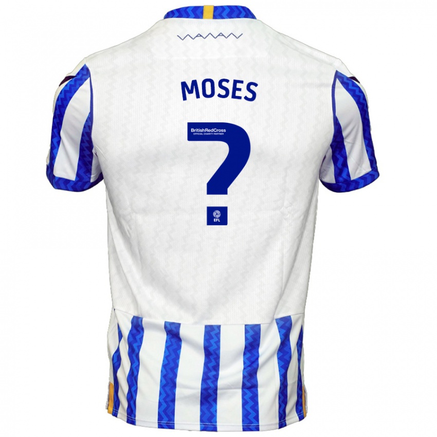 Niño Camiseta Devlan Moses #0 Azul Blanco 1ª Equipación 2024/25 La Camisa