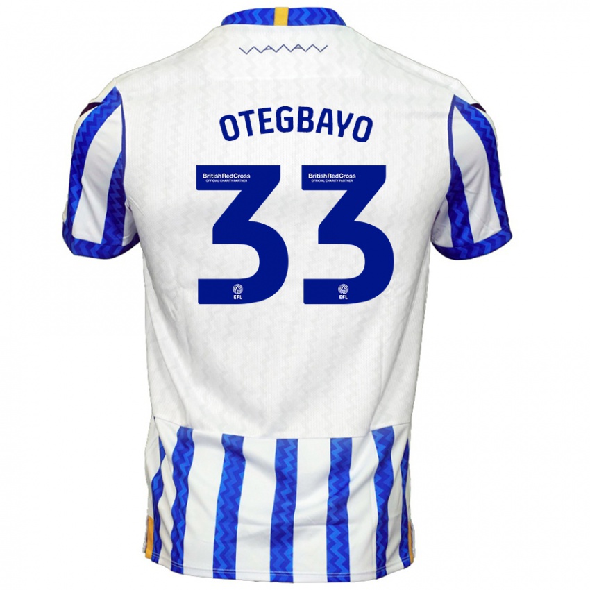 Niño Camiseta Gabriel Otegbayo #33 Azul Blanco 1ª Equipación 2024/25 La Camisa